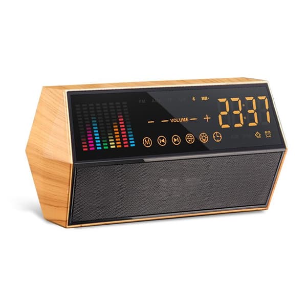TD® Dubbel högtalare 2600mAH Trådlös Bluetooth-högtalare FM-radio Stöd för Bluetooth musikhögtalare Träfärg