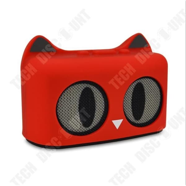 TD® Cartoon Cat Shaped Bluetooth-högtalare Söt Cat Style-högtalare Röd