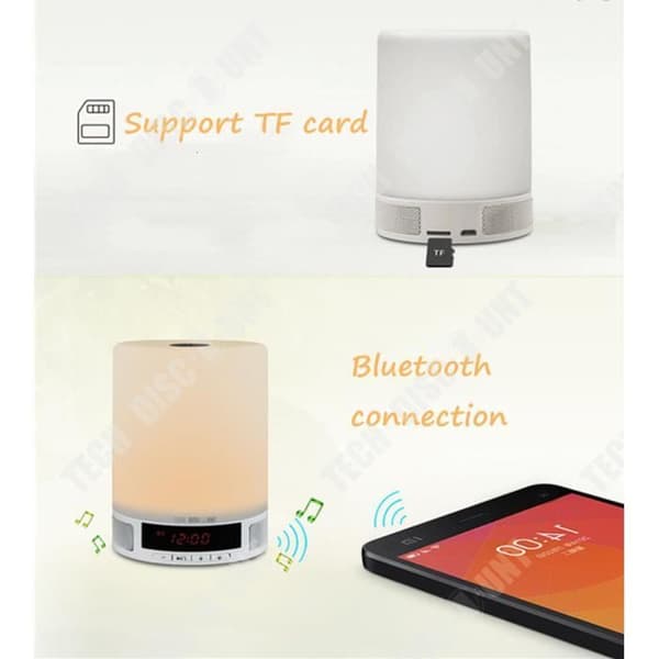 TD® Nattljus bluetooth högtalare pc bil iphone lysande kraftfull lampa led ljus handsfree högtalare laddningsbar original