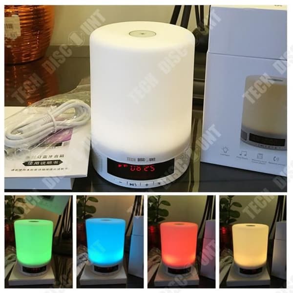 TD® Nattljus bluetooth högtalare pc bil iphone lysande kraftfull lampa led ljus handsfree högtalare laddningsbar original