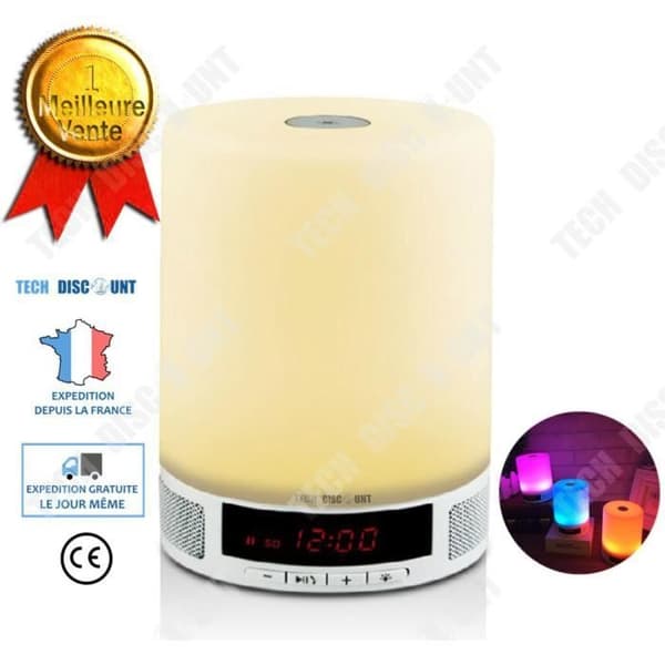 TD® Nattljus bluetooth högtalare pc bil iphone lysande kraftfull lampa led ljus handsfree högtalare laddningsbar original