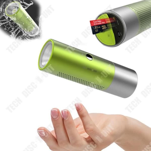TD® Högtalare ficklampa trådlös Bluetooth-högtalare kraftfull utomhus vattentät bärbar musik mini metall original kvalitet lum