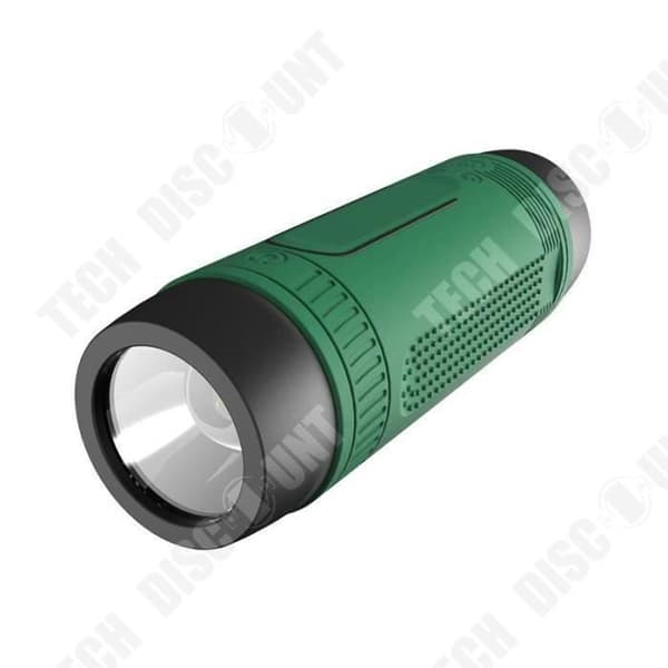 TD® Vattentät Bluetooth-högtalare Multifunktionell stereohögtalare-TF-kort Port-Ficklampa Högtalare-4000mAh Sport Grön