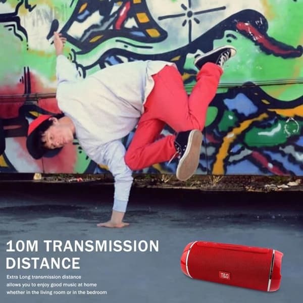TD® TG-116 Vattentät bärbar bluetooth-högtalare, 10W trådlös högtalare Handfri USB/FM-radio, VATTENTÄT utomhusstereo (röd