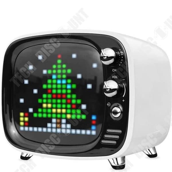 TD® Pixel mobiltelefon trådlös Bluetooth mini väckarklocka högtalare TV-form bärbar ljudinspelning