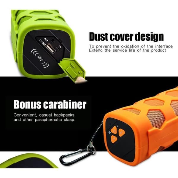 Vattentät Bluetooth-högtalare med NFC Stereo Stötsäker trådlös utomhussporthögtalare