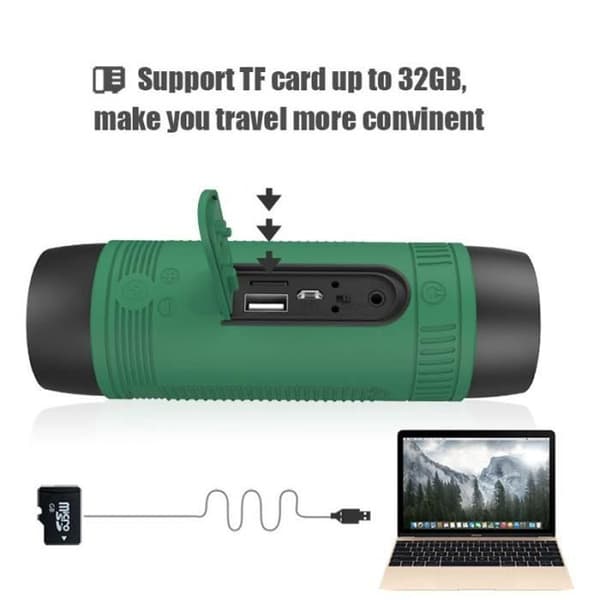 S1 trådlös Bluetooth-högtalare Power Bank Uppladdningsbar bärbar subwoofer med LED-ljus för utomhussport + cyklar