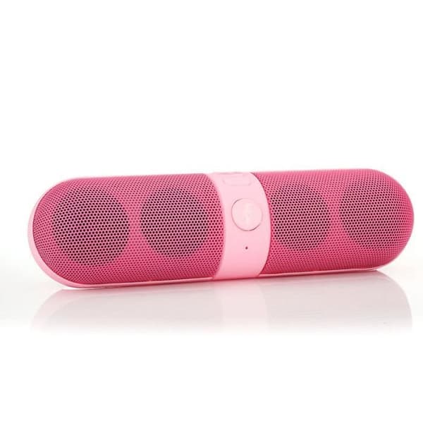 Bärbar Bluetooth-högtalare Stötsäker Trådlös FM Stereo LED-högtalare för SmartPhone Tablet-Rosa färg