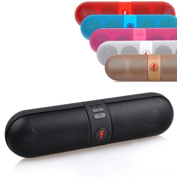 Bärbar Bluetooth-högtalare Stötsäker Trådlös FM Stereo LED-högtalare för SmartPhone Tablet-Rosa färg