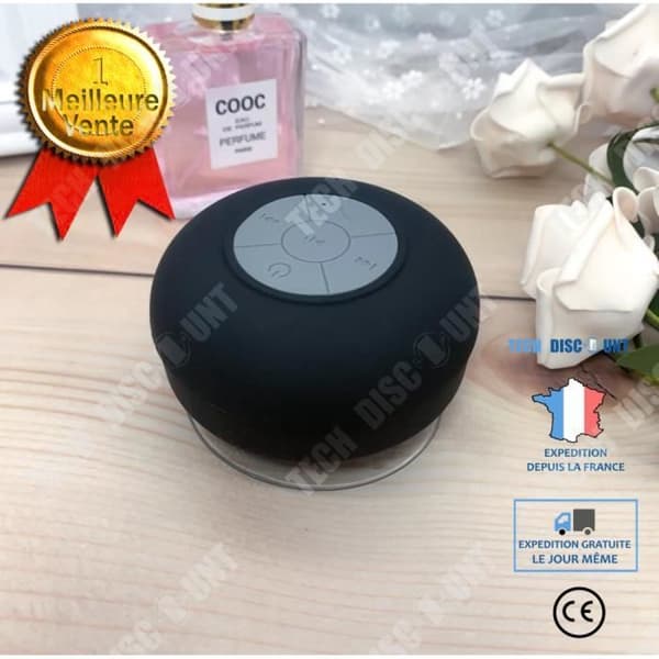 TD® Creative silikonsugkopp Vattentät utomhussport subwoofer Bluetooth-högtalare, svart
