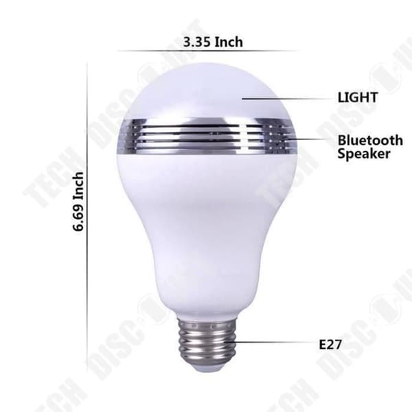 TD® trådlös Bluetooth-högtalare LED-lampa Bluetooth 4.0 APP Smart belysningslampa Färgglad dimbar högtalarlampa