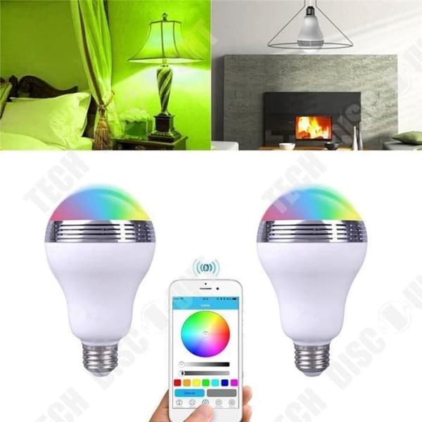 TD® trådlös Bluetooth-högtalare LED-lampa Bluetooth 4.0 APP Smart belysningslampa Färgglad dimbar högtalarlampa