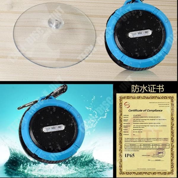 TD® Bärbar Högtalare Trådlös Bluetooth Vattentät Kraftfull Sport Sugkopp Vandring Badrum Vattentät Hands Free