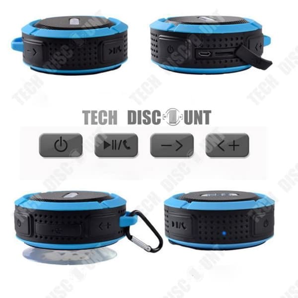 TD® Bärbar Högtalare Trådlös Bluetooth Vattentät Kraftfull Sport Sugkopp Vandring Badrum Vattentät Hands Free