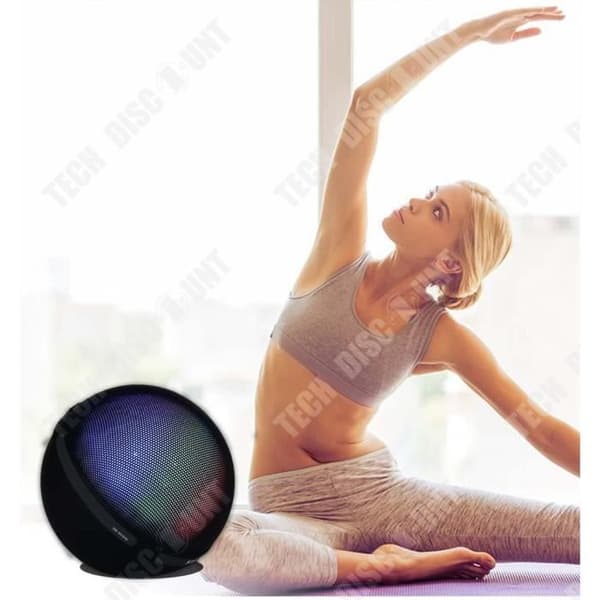TD® Bluetooth-högtalare svart röd trådlös bluetooth-sfärljud kompatibel med LED-högtalare alla Bluetooth-enheter