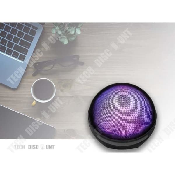 TD® Bluetooth-högtalare svart röd trådlös bluetooth-sfärljud kompatibel med LED-högtalare alla Bluetooth-enheter