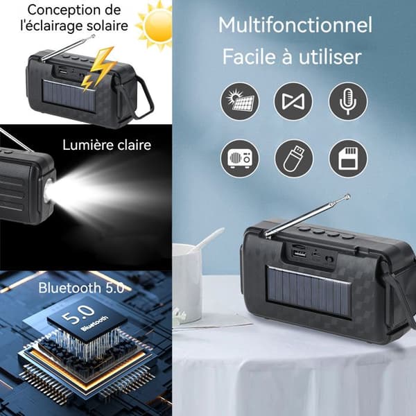 Bluetooth-högtalare - TechDiscount - Solar - Bärbar - FM-radio - 5W