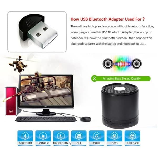 TD® Black portabel cylindrisk trådlös högtalare mini portabel bluetooth-högtalare, ljud PA-musikhögtalare ljudpresent