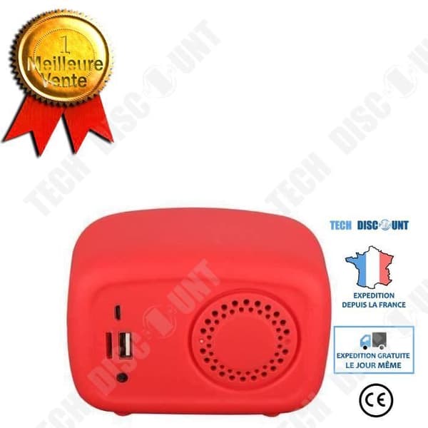 TD® S606 Bluetooth trådlös högtalare mode hem mini retro liten högtalare tyg broderi tvåfärgad högtalare röd