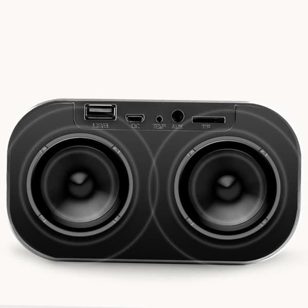 TD® Dubbelhögtalare Spegel Bluetooth-högtalare FM Support Klocka co5351