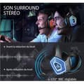 Miniatyrbild 3 av 4: TD® Gaming Headset med surroundljud, RGB LED-ljus och brusreducerande mikrofon för PS4, PC, Mac, Xbox One (adapter ingår ej)