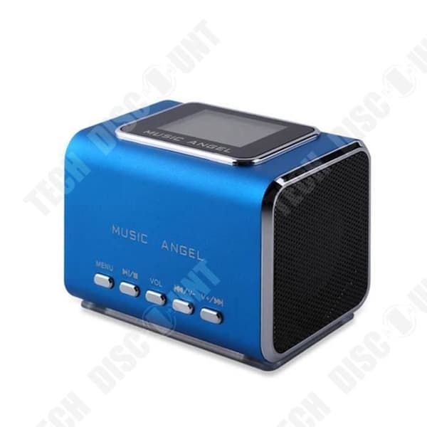 TD® Mini Multimedia Högtalare LCD MP3 Radio multifunktion blå färg 10 m avstånd micro SD eller USB lagring musikspår