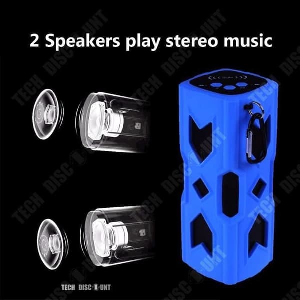 TD® Bärbar bluetooth högtalare PC ansluten lysande hög kraftfullt externt batteri trådlös telefon musik svart