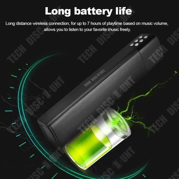 TD® Bluetooth-högtalare 1200mah Stöd för TF-kortuppspelning 3D-surroundljud