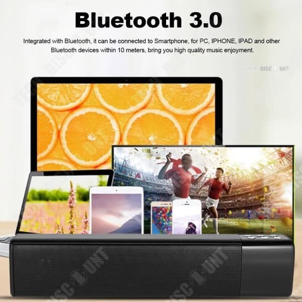 TD® Bluetooth-högtalare 1200mah Stöd för TF-kortuppspelning 3D-surroundljud