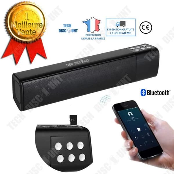 TD® Bluetooth-högtalare 1200mah Stöd för TF-kortuppspelning 3D-surroundljud