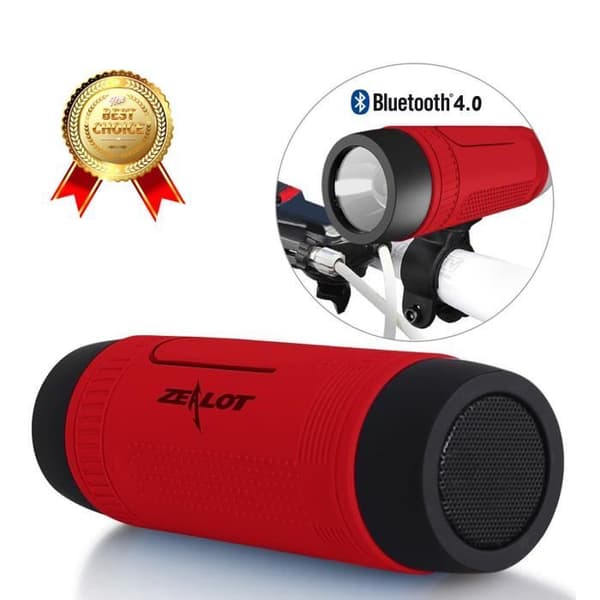 LCC®S1Bluetooth Vattentät multifunktionell stereohögtalare, högtalare, 4000mAh, för cykling och andra sporter -Röd