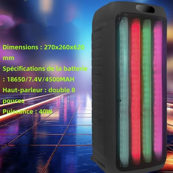 LCC® Bluetooth 4.0-högtalare - HÖGTEKNIK &amp; VÄLBEFINNANDE - 8 timmars batteri - Anpassningsbara lysdioder