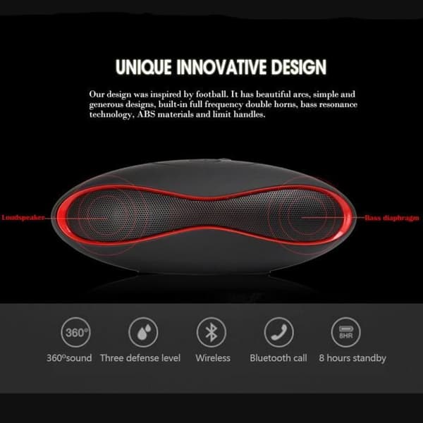 Bluetooth-högtalare - Ej specificerad - Bärbar modell - Bluetooth 5.0 - TF-kortläsare - Fotbollsdesign