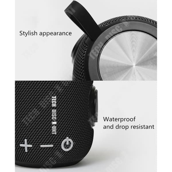 TD® trådlös Bluetooth-högtalare Svart Cylindrisk med vita nycklar Utomhus Vattentät Mini Bärbar Tyghögtalare