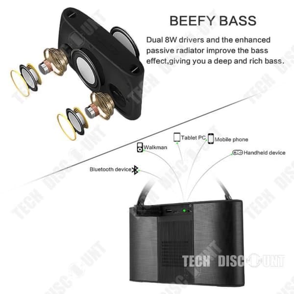 TD® Bluetooth-högtalare trådlös ljudsamtal högtalare frekvens utomhusanslutning elektroniska enheter musik hög effekt
