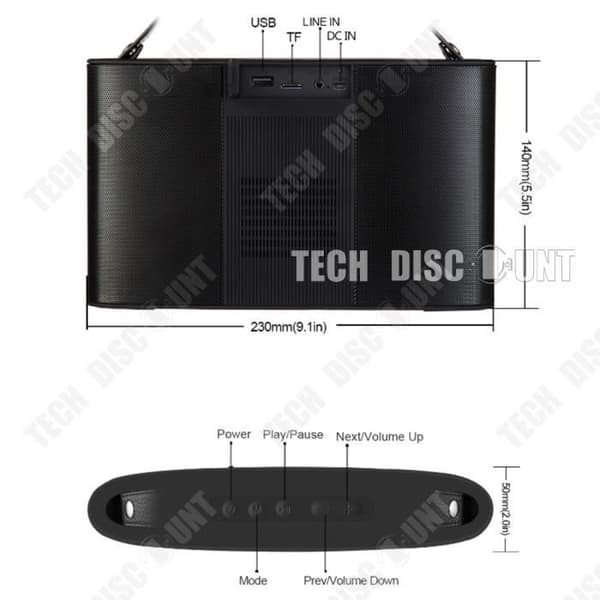 TD® Bluetooth-högtalare trådlös ljudsamtal högtalare frekvens utomhusanslutning elektroniska enheter musik hög effekt
