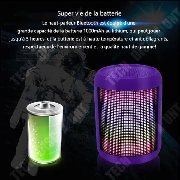 TD® trådlös Bluetooth-högtalare med LED-minneskort / USB-minne / Bärbar färgglad ministereo