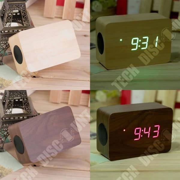 TD® MINI rektangelhögtalare Trä Bluetooth FM digital trådlös bärbar högtalare Ljusfärg dekorativ högtalare