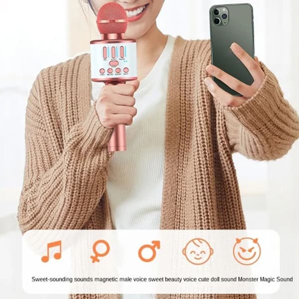 TD® Trådlös Bluetooth Karaoke Mikrofon Bärbar LED Inbyggd mikrofonhögtalare