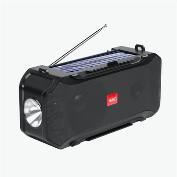 Multifunktionell solcells trådlös bluetooth-högtalare FM-radio bärbar ficklampa utomhussport bluetooth-högtalare