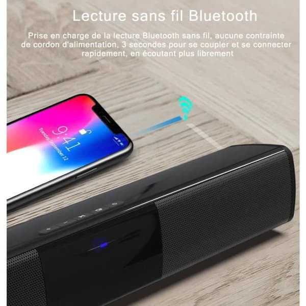 TD® Trådlös Bluetooth Stereohögtalare Bluetooth-högtalare med USB och Micro SD-port 3D Surround Sound Bluetooth-högtalare 4