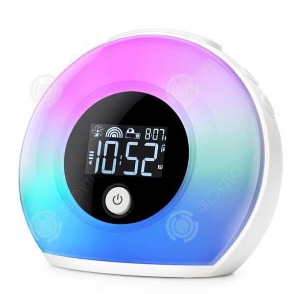 INN® ljusväckarklocka med Bluetooth-högtalare, barnväckarklocka med LCD-skärm, 5 färger, induktionsnattlampa för barn, fest,