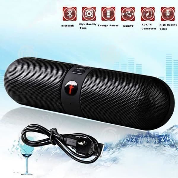 INN Bärbar Bluetooth-högtalare Trådlös Bluetooth 5.0-högtalare 12 timmars batteritid HD Stereo-svart