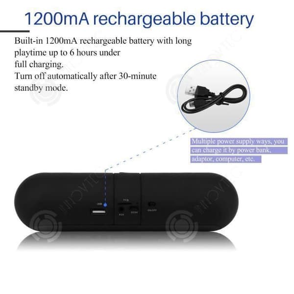 INN Bärbar Bluetooth-högtalare Trådlös Bluetooth 5.0-högtalare 12 timmars batteritid HD Stereo-svart