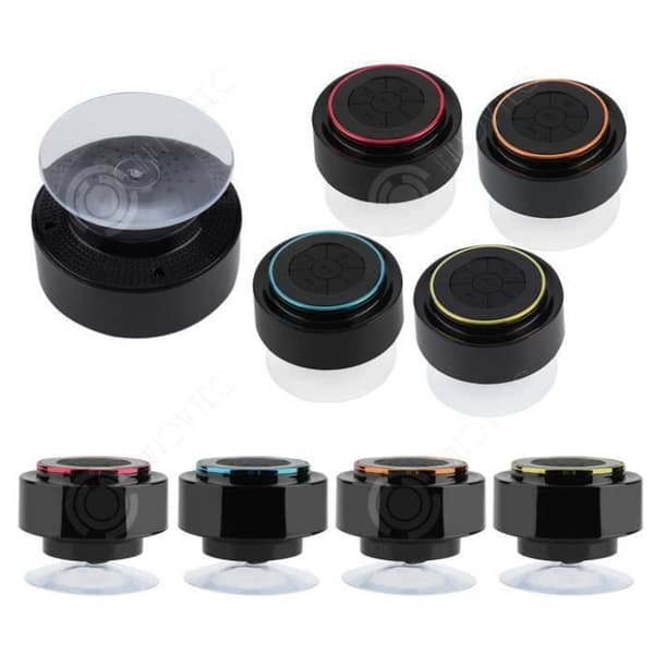 INN® Bluetooth duschhögtalare Hands-Free Call Music Suction Trådlös högtalare - svart och röd