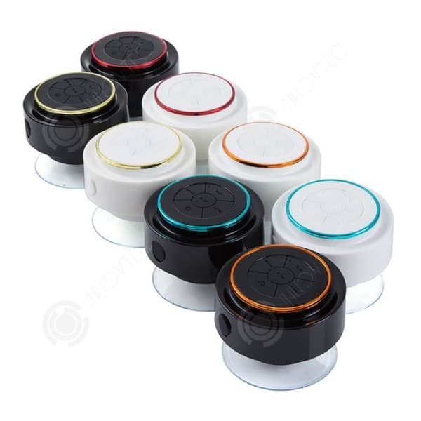 INN® Bluetooth duschhögtalare Hands-Free Call Music Suction Trådlös högtalare - svart och röd
