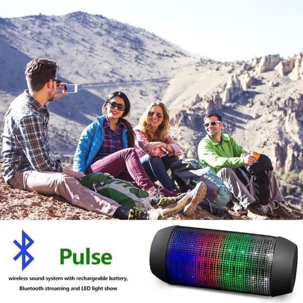 LCC® Pulse trådlös Bluetooth-högtalare med LED-lampor och NFC kompatibel med iPhone 3/3G/3GS/4/4S/5/5S/5C, iPad 2/3/4/Mini/Air