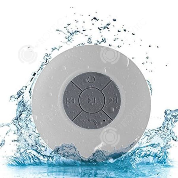 INN® Vit Bluetooth-högtalare Vattentät trådlös Bluetooth-högtalare för bilbadrum
