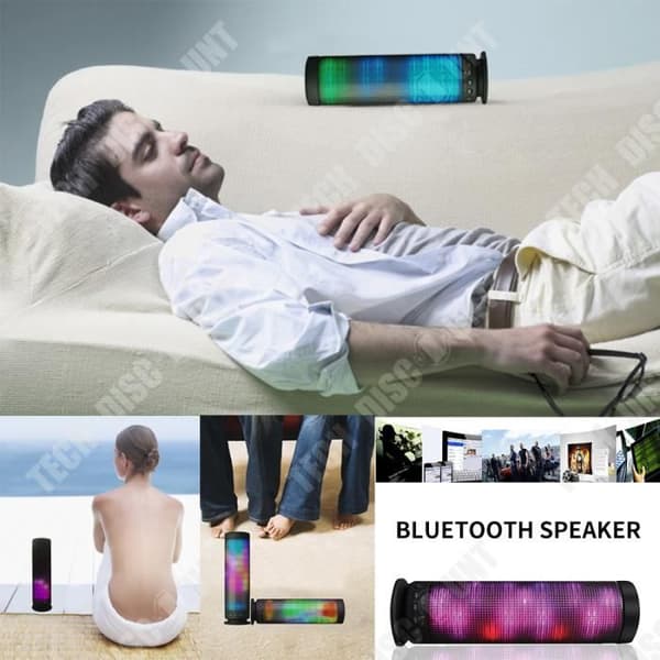 TD® Högtalare hög effekt musik Bluetooth mobiltelefon dator led ljus transportabel färgglad högtalare enhet