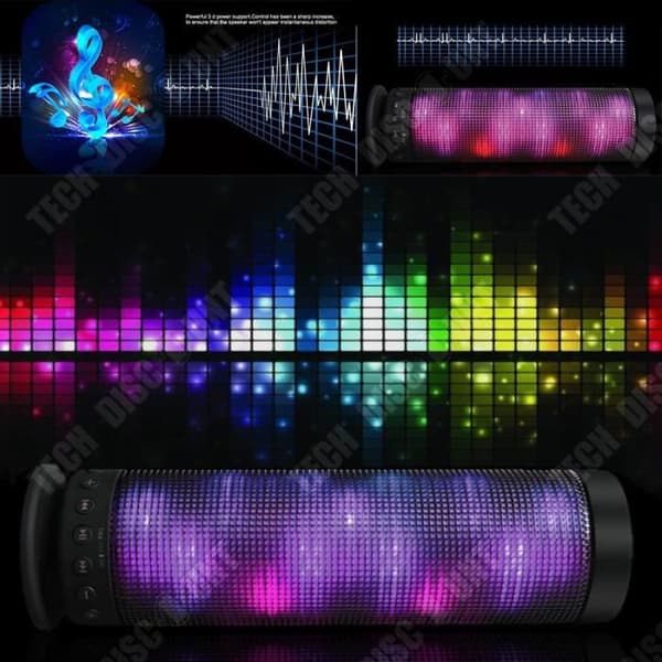 TD® Högtalare hög effekt musik Bluetooth mobiltelefon dator led ljus transportabel färgglad högtalare enhet